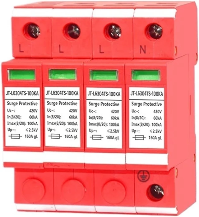 Alt view image 2 of 6 - 1PCS 4P Three-Phase Power Module First-Level Arrester 380V Surge Protector 20/40/60/80/100KA(160KA)