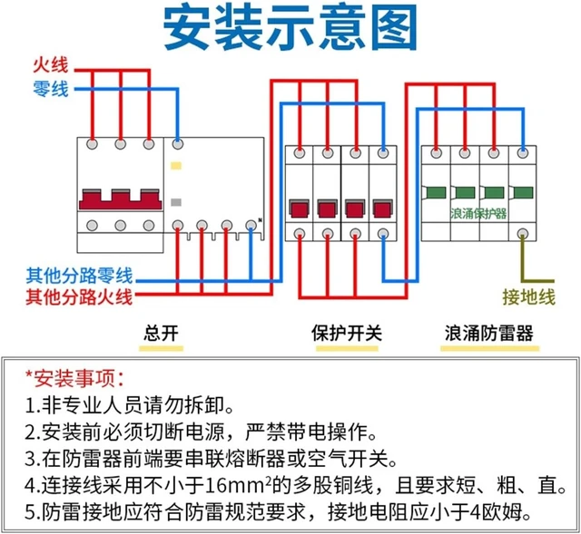 Alt view image 4 of 6 - 1PCS 4P Three-Phase Power Module First-Level Arrester 380V Surge Protector 20/40/60/80/100KA(160KA)