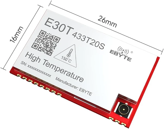 Alt view image 2 of 6 - 433M 150 Heat-Resistant Wireless Serial Port Transparent Transmission Module E30T-433T20S 20dbm 3.5KM Vehicle-Grade
