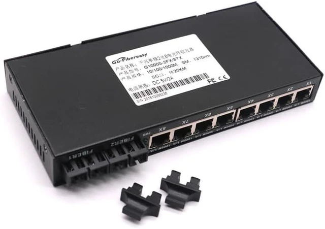 Main image of 2PCS Gigabit Fiber Optic transceiver 2 Optical 8 Electrical Single Mode Dual Fiber SC Interface Network Monitoring Converter Transmission 20km