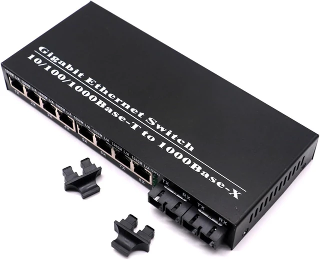 Alt view image 5 of 6 - 2PCS Gigabit Fiber Optic transceiver 2 Optical 8 Electrical Single Mode Dual Fiber SC Interface Network Monitoring Converter Transmission 20km