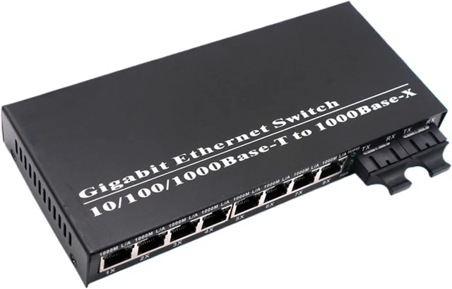 Alt view image 4 of 6 - 2PCS Gigabit Fiber Optic transceiver 2 Optical 8 Electrical Single Mode Dual Fiber SC Interface Network Monitoring Converter Transmission 20km