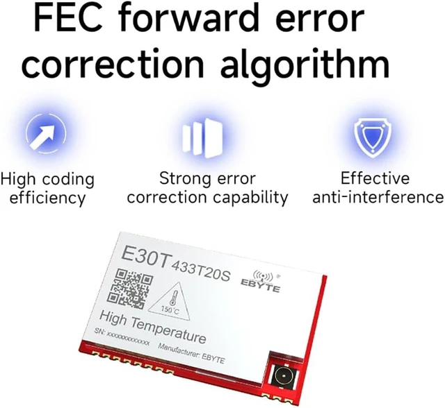 Alt view image 5 of 6 - 433M 150 Heat-Resistant Wireless Serial Port Transparent Transmission Module E30T-433T20S 20dbm 3.5KM Vehicle-Grade