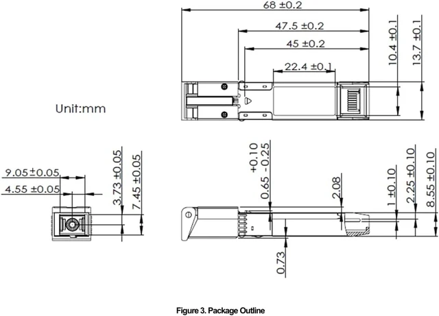Alt view image 4 of 4 - 25GS-PON ONU SFP28 Transceiver Module, Symmetric 25G 24.88Gbps TX1286/RX1358nm, 20km SMF SC/UPC, Industrial Grade -40°C to 85°C