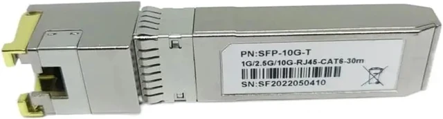 Alt view image 3 of 5 - SFP+ to 10Gbase-T 30M Module Transceiver Extreme 10338 FS-TRAN-SFP+GC SFPP-T-10G 813874-B21 E10GSFPT