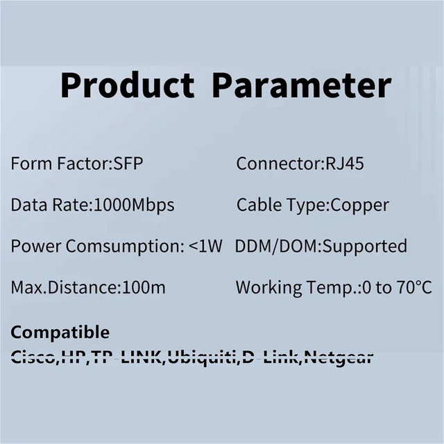 Alt view image 2 of 6 - SFP Module 1.25G SFP to RJ45 Copper SFP Module Transceiver, 100m 1000BaseT SFP to Ethernet Module(10 PCS)