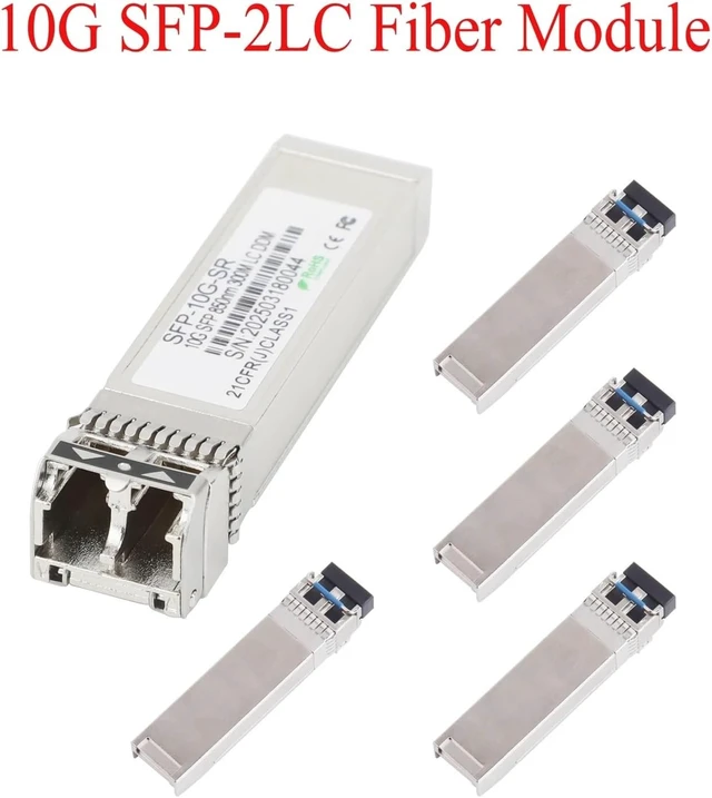 Alt view image 3 of 6 - 5PCS SFP Module Single/Multimode Multifiber 10G 2 LC Fiber 1310nm/1550nm Transceiver Module for Ethernet Switch(1310nm 2KM)