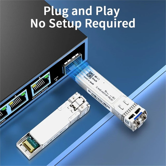 Alt view image 5 of 7 - 10G SFP+ Fiber Module Transceiver 20KM DDM LC Optical Fiber Module Single Mode Compatible with SFP Switch