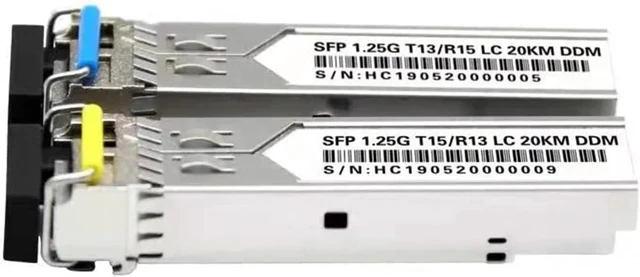 Main image of Fiber Transceiver SFP, 1.25G, LC 1000BASE, 1310nm, 1550nm, Gigabit DDM, 1000Mbps, 2Pcs(1pair 120KM)