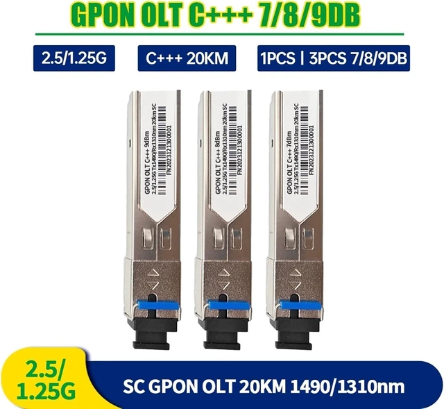 Alt view image 2 of 7 - 1.25G SFP Mpdule GPON OLT C+++ 7/8/9dBm 2.5Gbps SC Optical PON 1490/1310nm UP to 20km 1.25 GBPS fibra Transceiver (Color : 1PC 9dB)