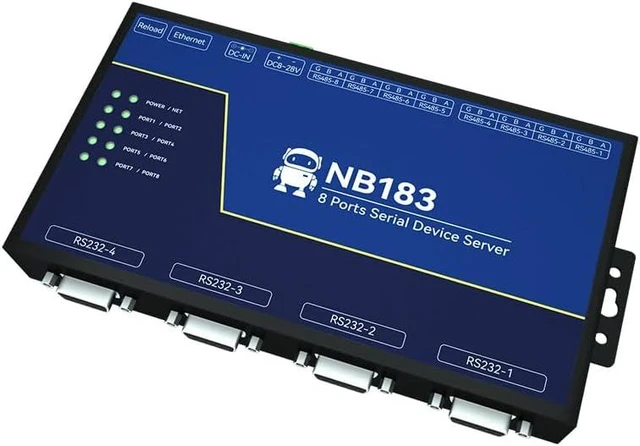 Main image of 8 Channel RS485 RS232 to Ethernet Serial Server NB183-V2 Series TCP UDP MQTT HTTP Modbus Gateway TCP- RTU Host Computer at Command (Non-Isolated)