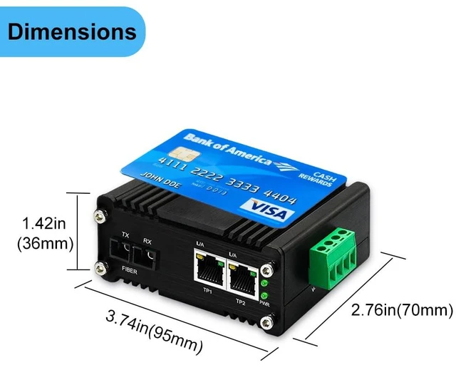 Alt view image 6 of 7 - Industrial Single Mode SC 20km 1Dual-Fiber Media Converter