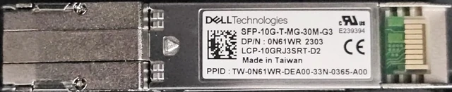 Alt view image 2 of 3 - 0N61WR for DELL Technologies SFP-10G-T-MG-30M-G3 0N61WR SFP-10G-T 30m Transceiver