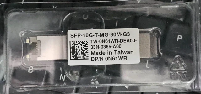 Main image of 0N61WR for DELL Technologies SFP-10G-T-MG-30M-G3 0N61WR SFP-10G-T 30m Transceiver