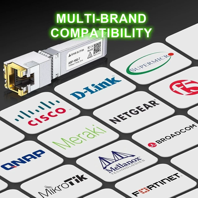 Alt view image 5 of 7 - 1.25/2.5/5/10G-T RJ45 30M SFP+ Transceiver 10GBase-T CAT6a/7 Optical Module