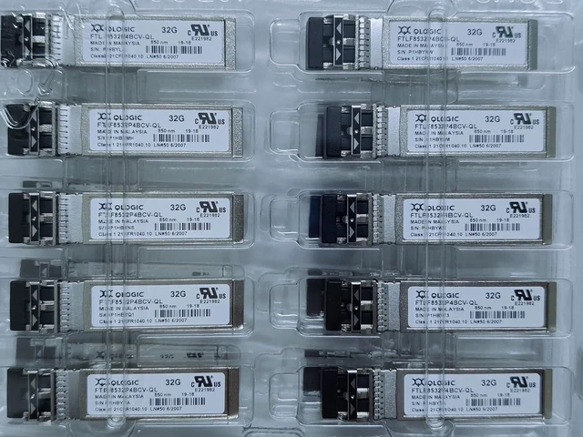 Main image of Qty1 for Qlogic SFP32-SR-SP FTLF8532P4BCV-QL 32GFC SFP28 SW FC 850nm Transceiver