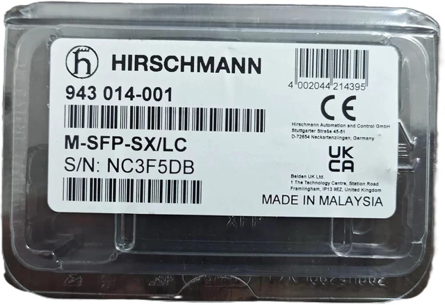 Main image of 1pc for Hirschmann Original 943 014-001 M-SFP-SX/LC SFP-SX 1000BASE-SX LC 850nm 550m MMF Transceiver Module