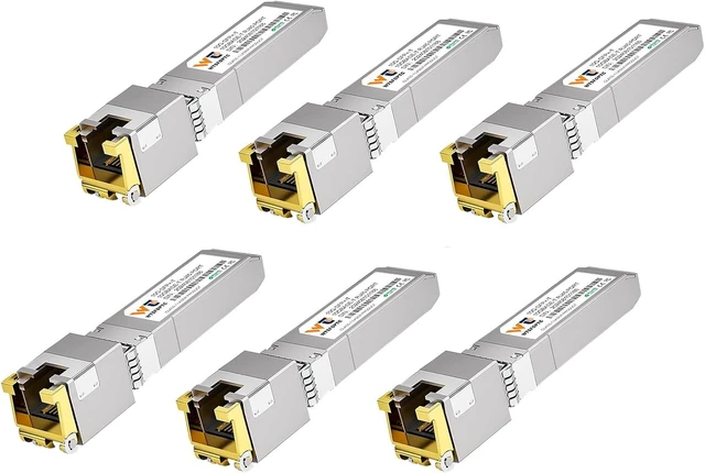 Main image of 6 Pack 10Gb SFP+ to RJ-45 Module (80m), 10 Gig SFP Copper Transceiver