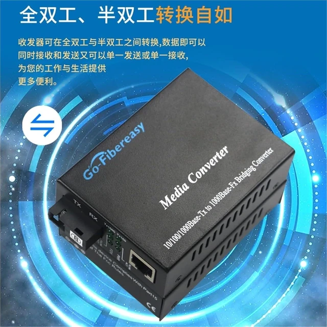 Alt view image 2 of 5 - 1PCS Fiber Optic transceiver Gigabit Single Mode Single Fiber 1 Optical 1 Electrical SC Port Converter 20km Network Monitoring Optical Terminal(40km*G1000S-20KM)