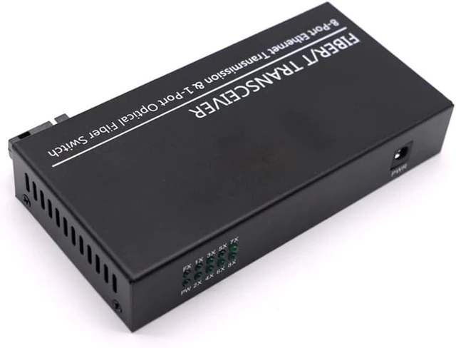 Alt view image 3 of 5 - 2PCS 100M Fiber Optic transceiver 1 Optical 8 Electrical Single Mode Single Fiber Video Surveillance 20km Converter