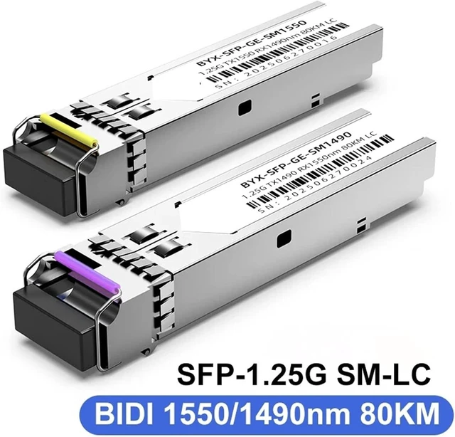 Alt view image 2 of 4 - SFP Module BIDI LC 1.25G SFP Module Adaptive Rate SFP Fiber Optic Transceiver(1.25G BIDI -80KM)