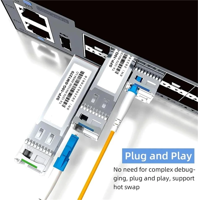 Alt view image 3 of 6 - SFP Module BIDI LC 10G SFP Module, Router/Switch Adaptive SFP+ Module, Zinc Alloy SM SFP Transceiver