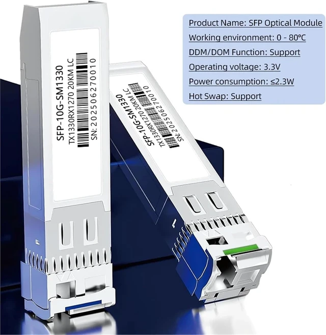 Alt view image 5 of 6 - SFP Module BIDI LC 10G SFP Module, Router/Switch Adaptive SFP+ Module, Zinc Alloy SM SFP Transceiver