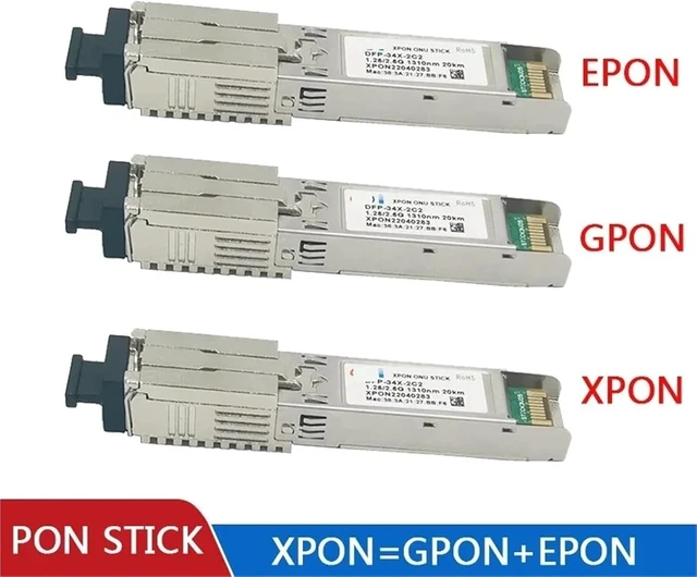 Alt view image 3 of 7 - SFP Module PON Stick EPON GPON XPON SFP ONU Stick with MAC PPPoE IPoE HGU SC Connector pon Module 1490/1330nm 1.25Gbps 802.3ah(EPON)