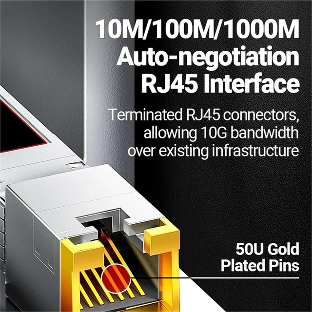 Alt view image 4 of 5 - SFP Module 10GBase-T SFP+ to RJ45 Transceiver, CAT6A/CAT7 Ethernet Copper Cable RJ45 to SFP+ Fiber Module, Up to 30M