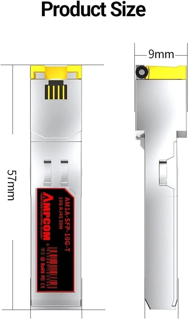 Alt view image 5 of 5 - SFP Module 10GBase-T SFP+ to RJ45 Transceiver, CAT6A/CAT7 Ethernet Copper Cable RJ45 to SFP+ Fiber Module, Up to 30M