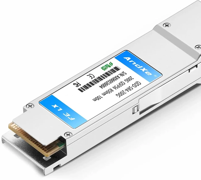 Alt view image 3 of 7 - QSFP-200G-SR4 QSFP56 Transceiver, 200Gbps, Multimode Fiber (MMF), 850nm, 100m Over OM4, MTP/MPO-12, DOM, for 200GBASE Ethernet, Data Center & HPC Networks