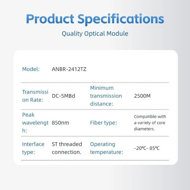 Alt view image 3 of 3 - ANBR-1414 Module ANBR-1414TZ Threaded Port Fiber Optic Transceiver is Fully Compatible with HFBR-1414/2412 ANBR-1414TZ (ANBR-2412TZ)
