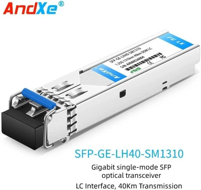 Alt view image 2 of 7 - SFP-GE-LX-SM1310 Gigabit Ethernet SFP Transceiver, Single-Mode, 1310nm, LC Duplex, Up to 20km Reach (X2, SFP-GE-LH40-SM1310)