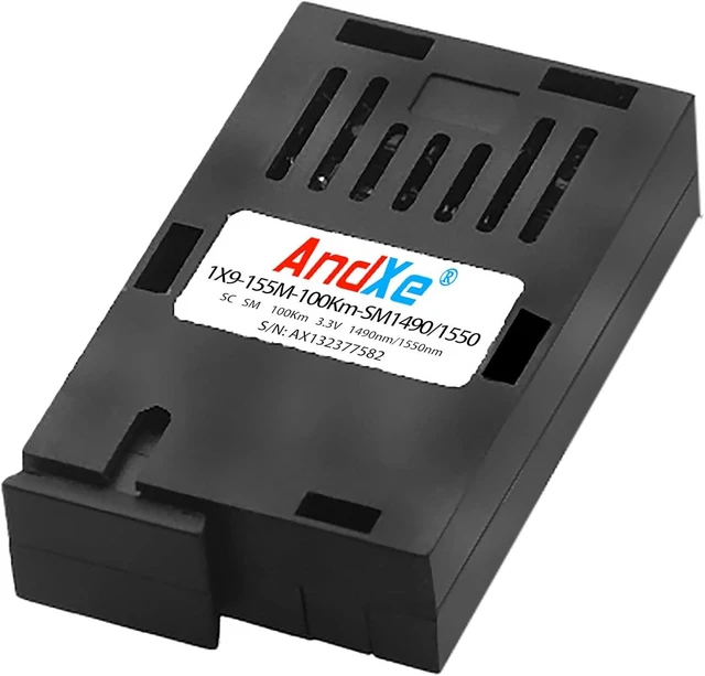 Main image of 1x9 Single Fiber Bi-Directional Optical Transceiver, 155Mbps, 100km Ultra-Long Haul, SMF, 1490nm/1550nm Wavelengths, SC Connector, Industrial -40°C to 85°C