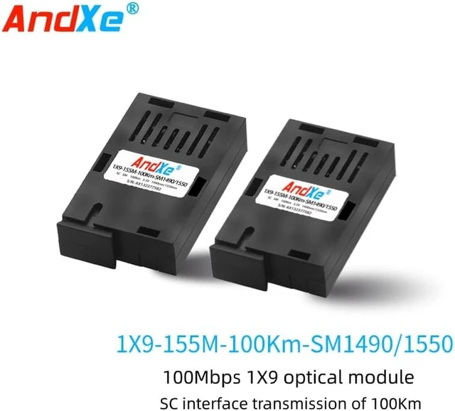 Alt view image 2 of 4 - 1x9 Single Fiber Bi-Directional Optical Transceiver, 155Mbps, 100km Ultra-Long Haul, SMF, 1490nm/1550nm Wavelengths, SC Connector, Industrial -40°C to 85°C