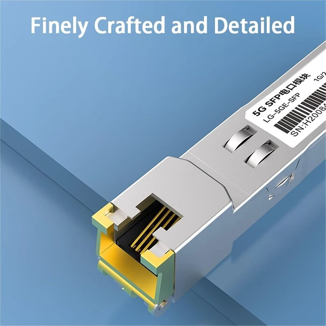 Alt view image 4 of 6 - 5G SFP Module 2.5GbE Copper SFP Modules Optical Port to RJ45 Ethernet Port Gigabit 1000M Transceiver Module