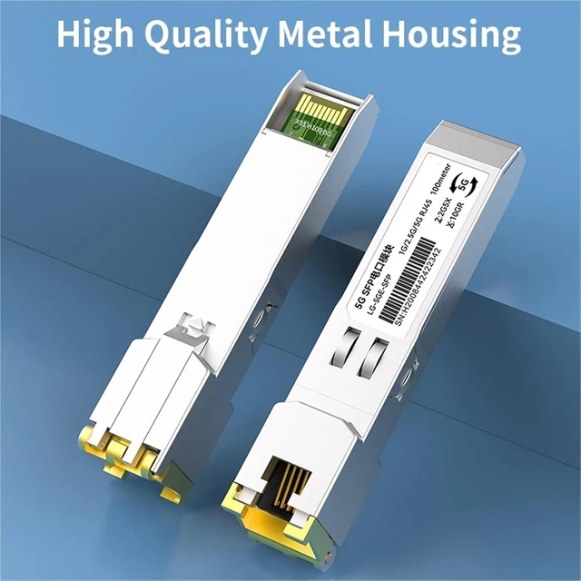 Alt view image 5 of 6 - 5G SFP Module 2.5GbE Copper SFP Modules Optical Port to RJ45 Ethernet Port Gigabit 1000M Transceiver Module