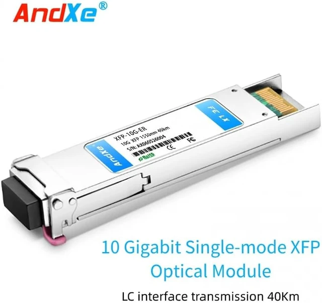 Alt view image 2 of 7 - 10G XFP Optical Transceiver Module, 1550nm 40km ER Single Mode Fiber, 10Gbps Dual LC Interface, 0~70°C Operating Temperature (Model: XFP-10G-ER), Industry-Standard Compatible