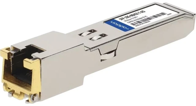Main image of TAA Compliant 10GBASE-T SFP+ Transceiver, RJ-45 Copper, 10 Gbps, 30 Meter Reach, Cat6a/Cat7, Silver