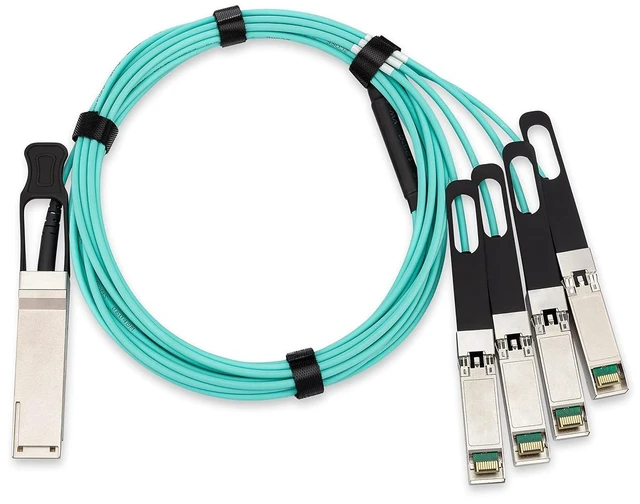 Main image of Compatible with Dell EMC AOC-QSFP-4SFP28-25G-30M 100G QSFP28 to 4xSFP28 30m Breakout Active Optical Cable (AOC)