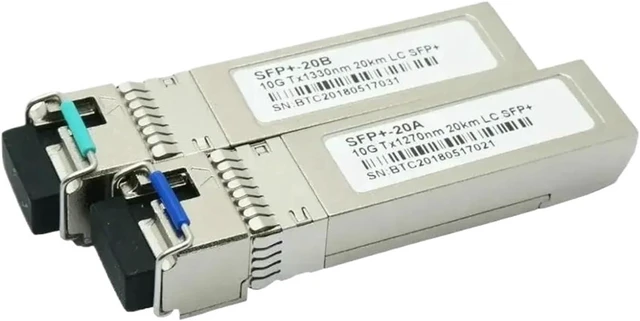 Main image of 10G WDM SFP+ 1270/1330nm 20km, LC SFP+ Transceiver 10Gigabit Single Fiber Single Mode Module with LC Connector 1pair(40km 1330 1270 LC)