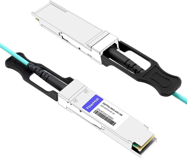 Alt view image 4 of 6 - fiber mall 200G InfiniBand HDR QSFP56 to QSFP56 Active Optical Cable,AOC Compatible with NVIDIA/Mellanox MFS1S00-H050V 50m (164ft)