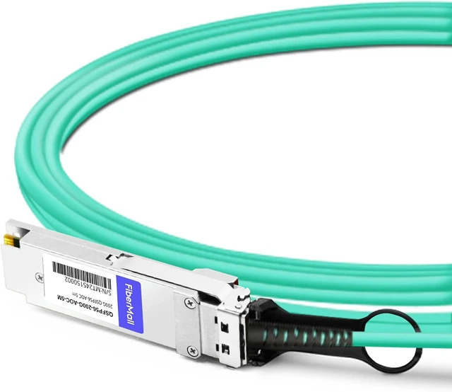 Alt view image 5 of 6 - fiber mall 200G InfiniBand HDR QSFP56 to QSFP56 Active Optical Cable,AOC Compatible with NVIDIA/Mellanox MFS1S00-H050V 50m (164ft)