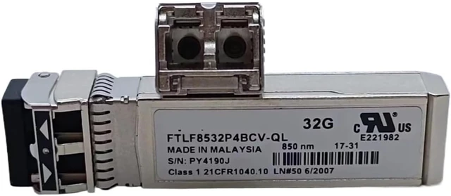 Alt view image 2 of 3 - 32GB Fiber Transceiver FTLF8532P4BCV-QL 850nm 32G SFP+ HBA Tape Module QLE2740 QLE2742 QLE2764 QLE2770 QLE2772
