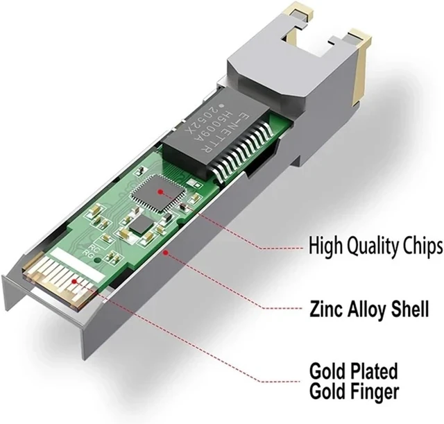 Alt view image 2 of 4 - 10G RJ45 SFP Copper Module 10G/5G/2.5G RJ45 Port Transceiver 10GBase-T RJ45(1PCS-30M)