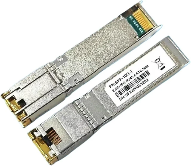 Main image of 10GBase-T SFP+ to RJ-45 Transceiver, 2.5G 5Gbe SFP+ Copper Ethernet CAT6a Module, up to 30-Meter, for SFP-10G-T(10G-30m - 1PCS)