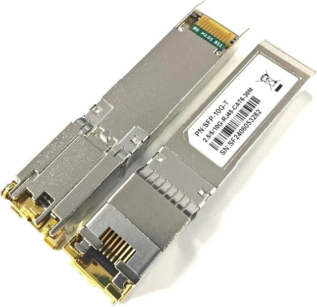 Alt view image 3 of 6 - 10GBase-T SFP+ to RJ-45 Transceiver, 2.5G 5Gbe SFP+ Copper Ethernet CAT6a Module, up to 30-Meter, for SFP-10G-T(10G-30m - 1PCS)
