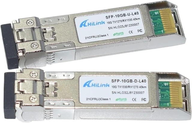 Main image of 10G WDM 40KM BIDI 1270nm/1330nm SFP+ Transceiver 40KM 10G ER SMF Transceiver (Color : 2 Pairs)