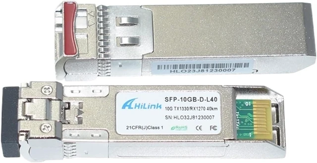 Alt view image 5 of 6 - 10G WDM 40KM BIDI 1270nm/1330nm SFP+ Transceiver 40KM 10G ER SMF Transceiver (Color : 2 Pairs)