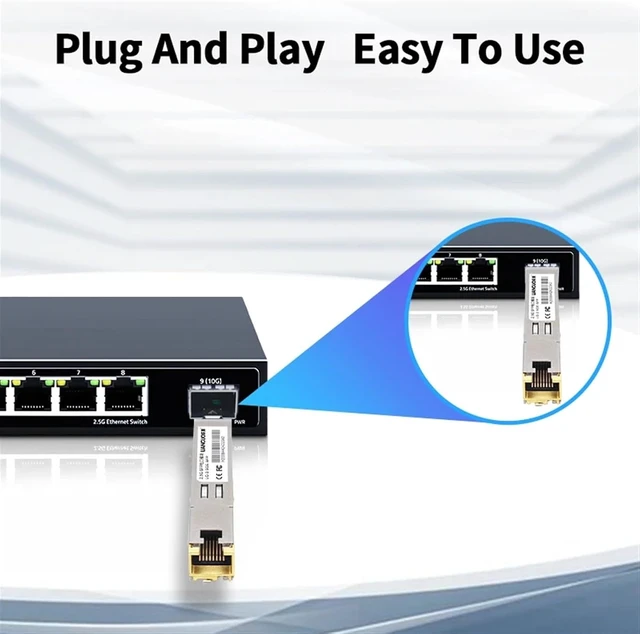 Alt view image 4 of 7 - HORACO 2.5G SFP 2500M Optical Port Turn to RJ45 Ethernet Port Gigabit 1000M Transceiver 100 Meters Transmission